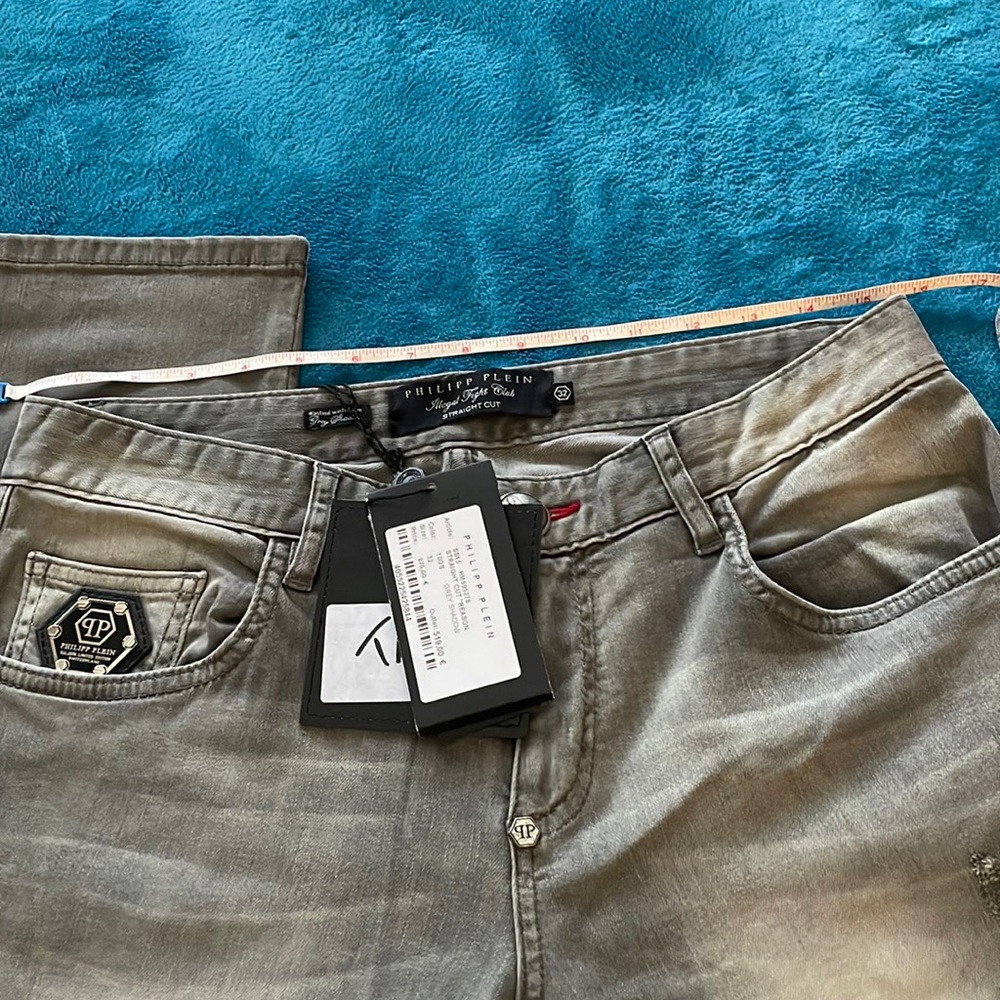PHILIPP PLEIN Leather & Denim Pants – Authentic – Size 32 – Luxury Designer - Picture 10 of 15
